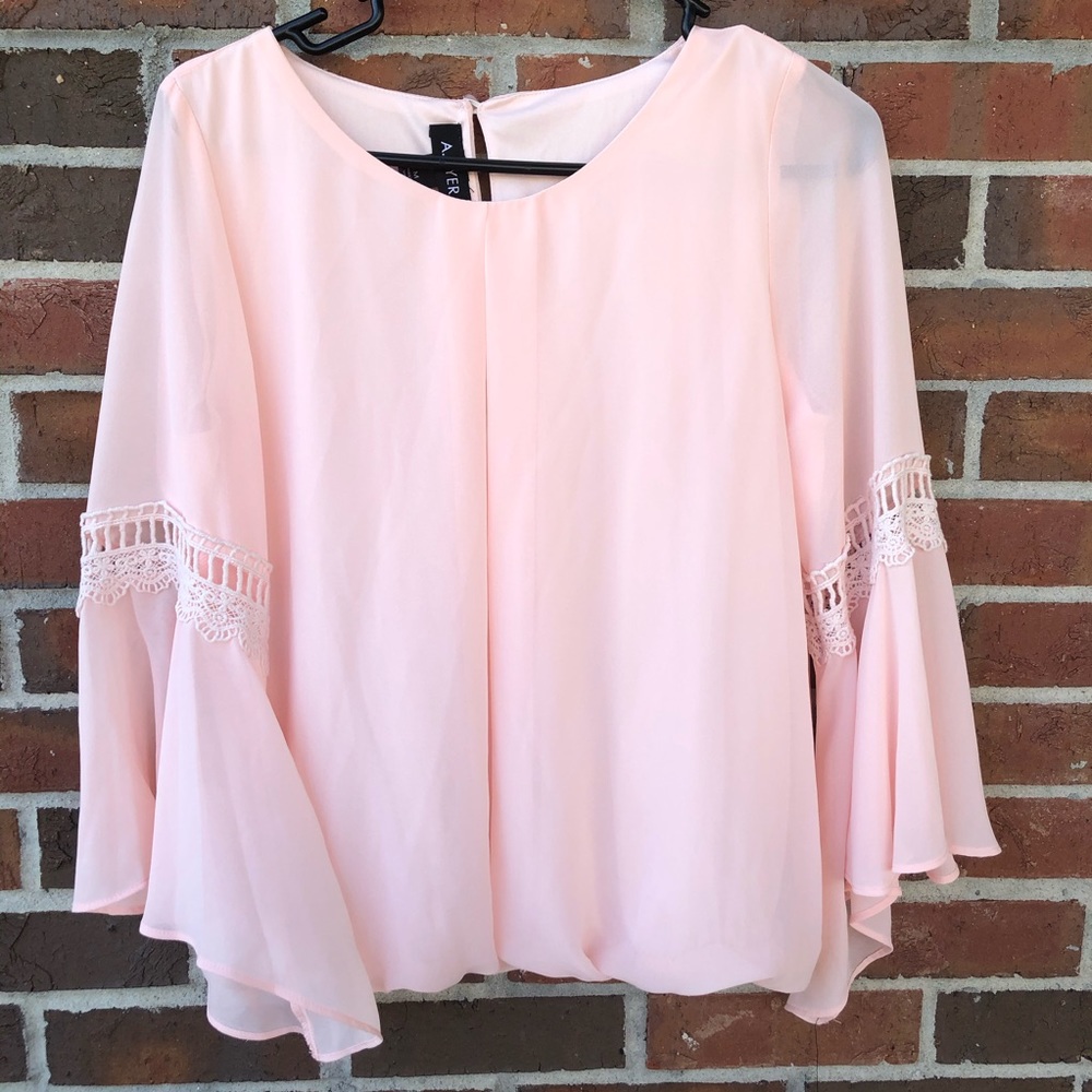 A.Byer Balloon Hem Crochet Blouse